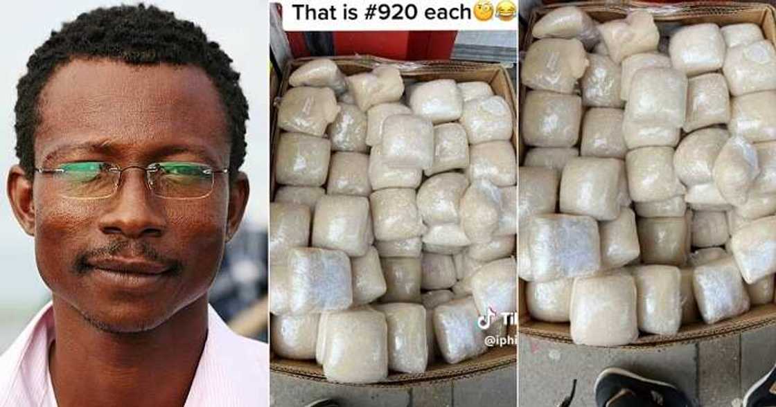 Wraps of fufu selling for N920 each in London Wraps of fufu selling for N920 each in London