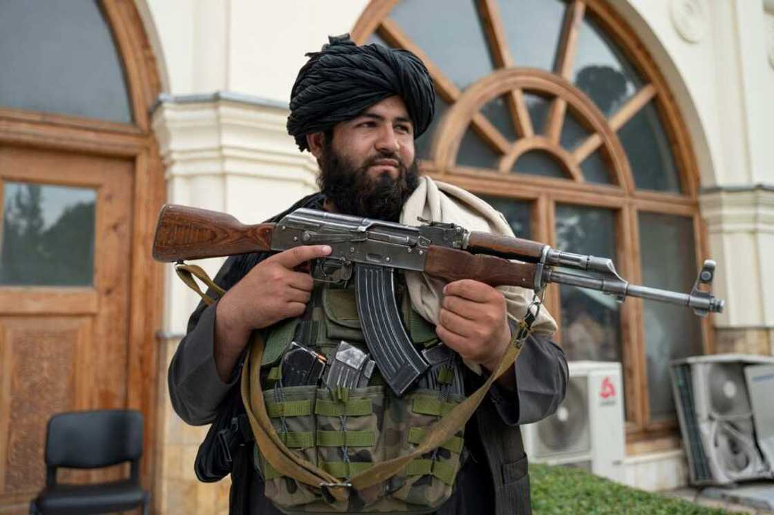 A Taliban fighter on duty in Kabul at the weekend