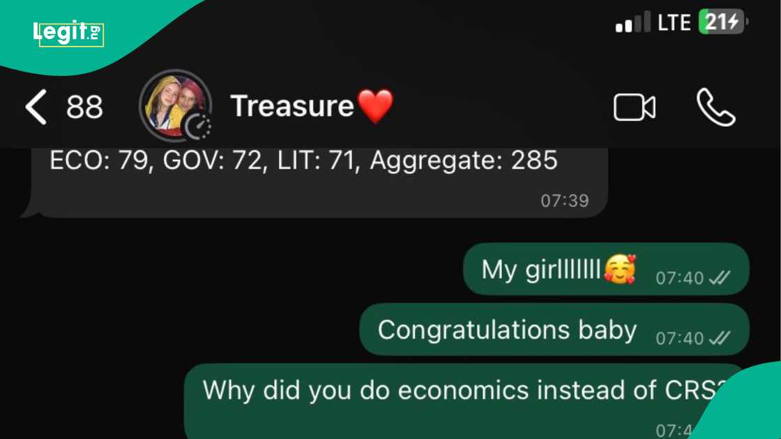 Lady displays 2026 UTME result of her cousin who wants to study law at University of Ibadan, says she is scared