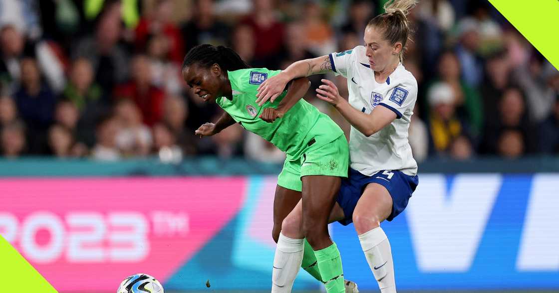 Toni Payne playing for Nigeria at the 2023 FIFA Women's World Cup.