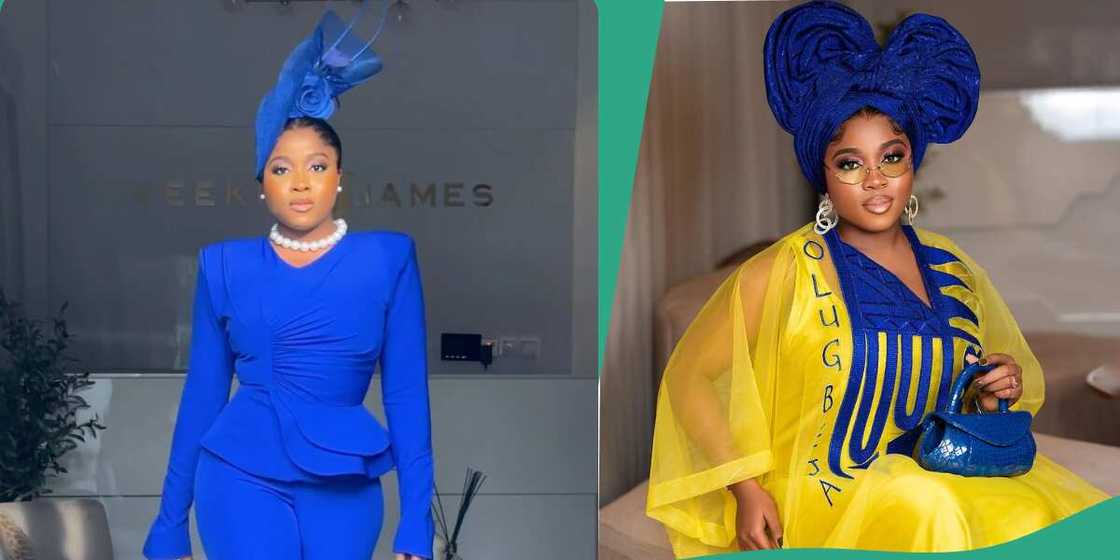 Veekee James in blue-themed outfits. Source: @veekee_james/Instagram Veekee James in blue-themed outfits. Source: @veekee_james/Instagram