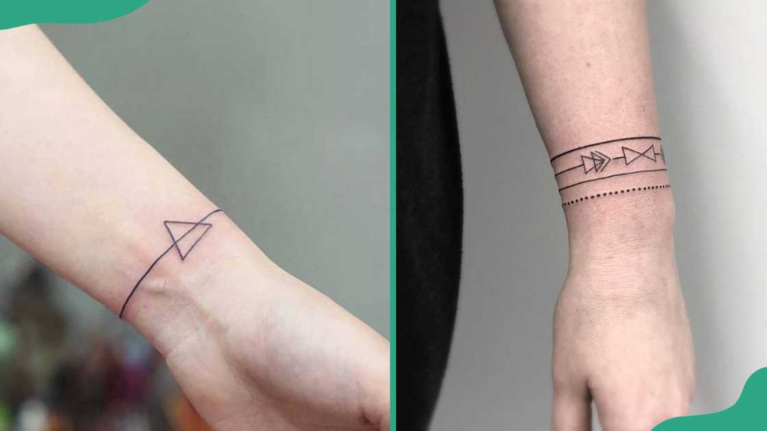 Geometric bracelet tattoo