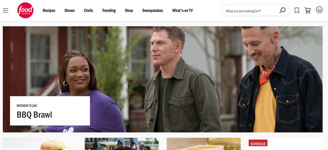 The Food Networkhomepage