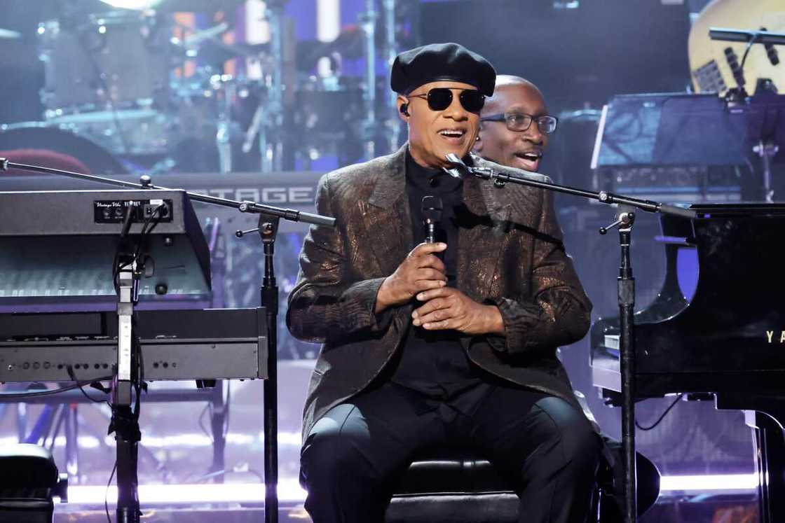 Stevie Wonder performs onstage during the 65th Grammy Awards at Crypto.com Arena in Los Angeles, California Stevie Wonder performs onstage during the 65th Grammy Awards at Crypto.com Arena in Los Angeles, California