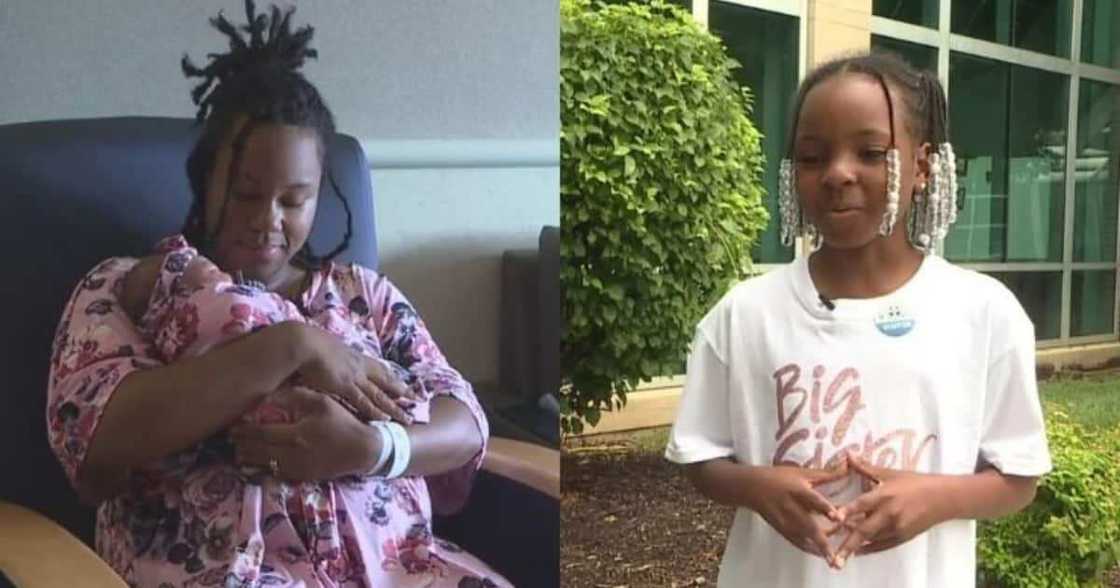 Aakayla Gunn helped her mother deliver her baby sister. Photo: @PIX11.com. Aakayla Gunn helped her mother deliver her baby sister. Photo: @PIX11.com.
