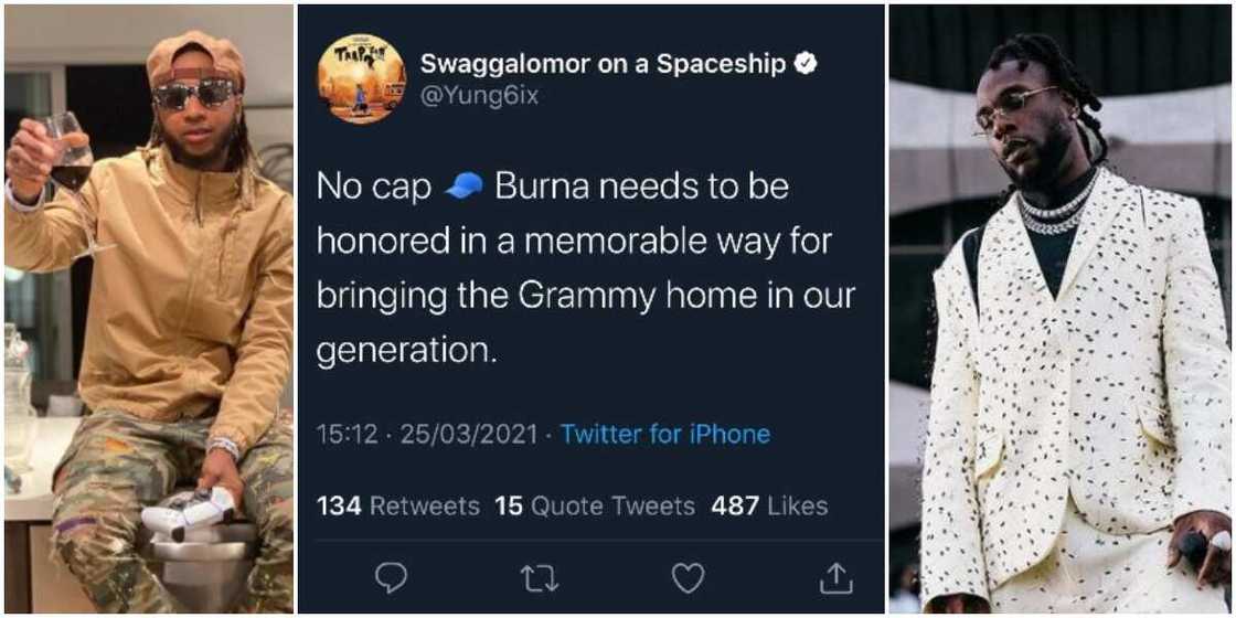 Grammy 2021: Burna Boy Needs to be Honoured in a Memorable Way, Rapper Yung6ix Says Grammy 2021: Burna Boy Needs to be Honoured in a Memorable Way, Rapper Yung6ix Says