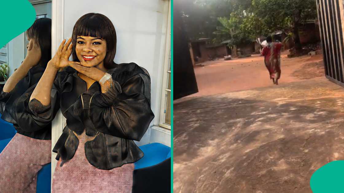 Nigerian lady shows moment she arrived home for Christmas.