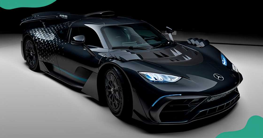 A Mercedes-AMG One pictured on display. A Mercedes-AMG One pictured on display.
