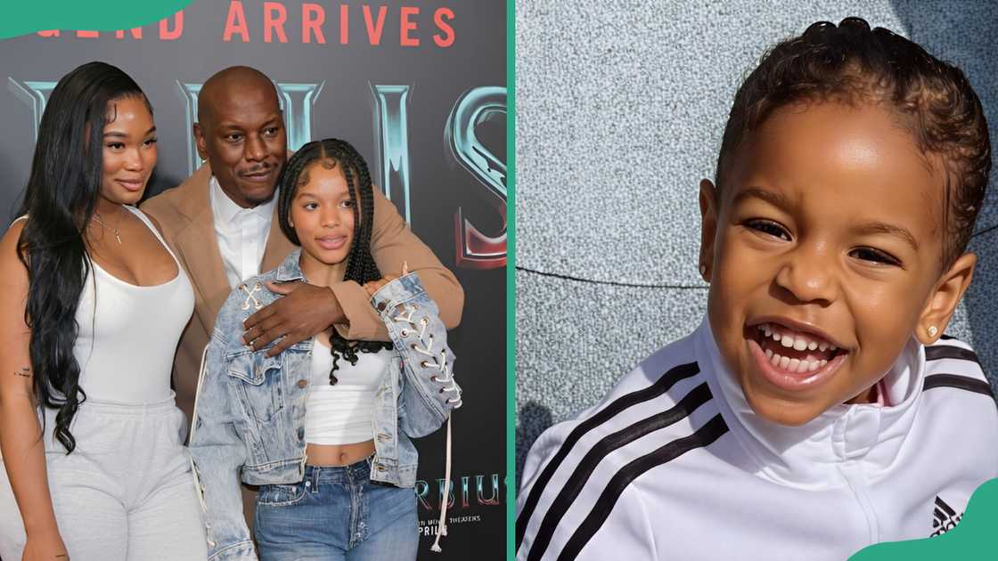 American actor Tyrese Gibson, a lady friend and his daughters Shayla and Soraya