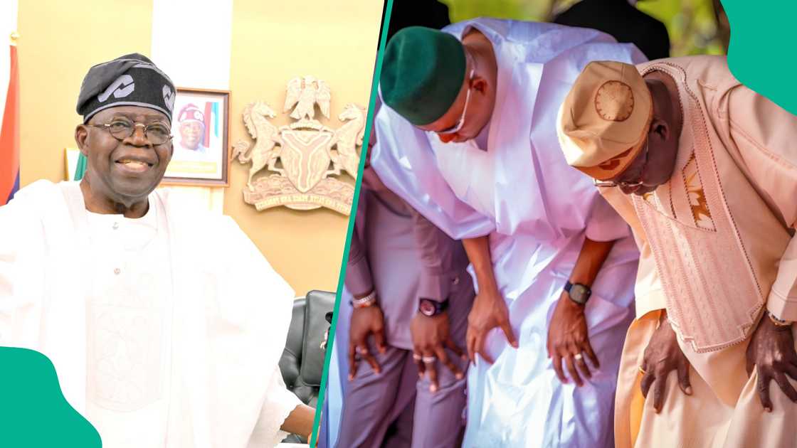 President Bola Tinubu, Vice President Kashim Shettima, and other Nigerian officials attending Eid celebrations in 2025.