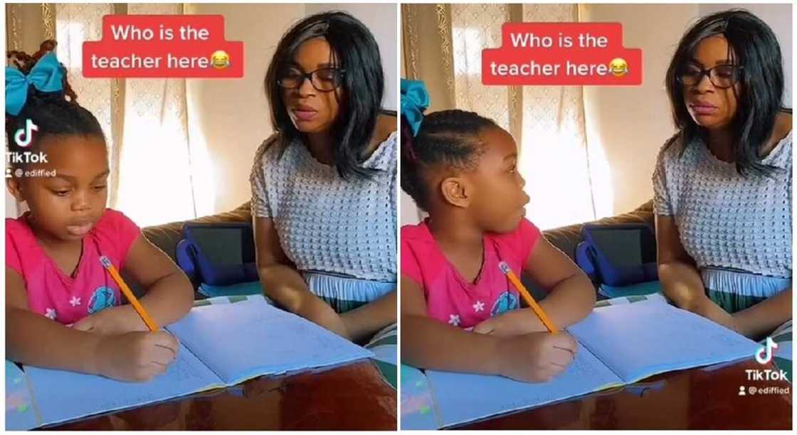 Photos of a mother and her daughter when they were learning English pronunciations. Photos of a mother and her daughter when they were learning English pronunciations.