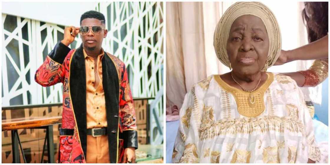 Rotimi Salami and granny. Rotimi Salami and granny.