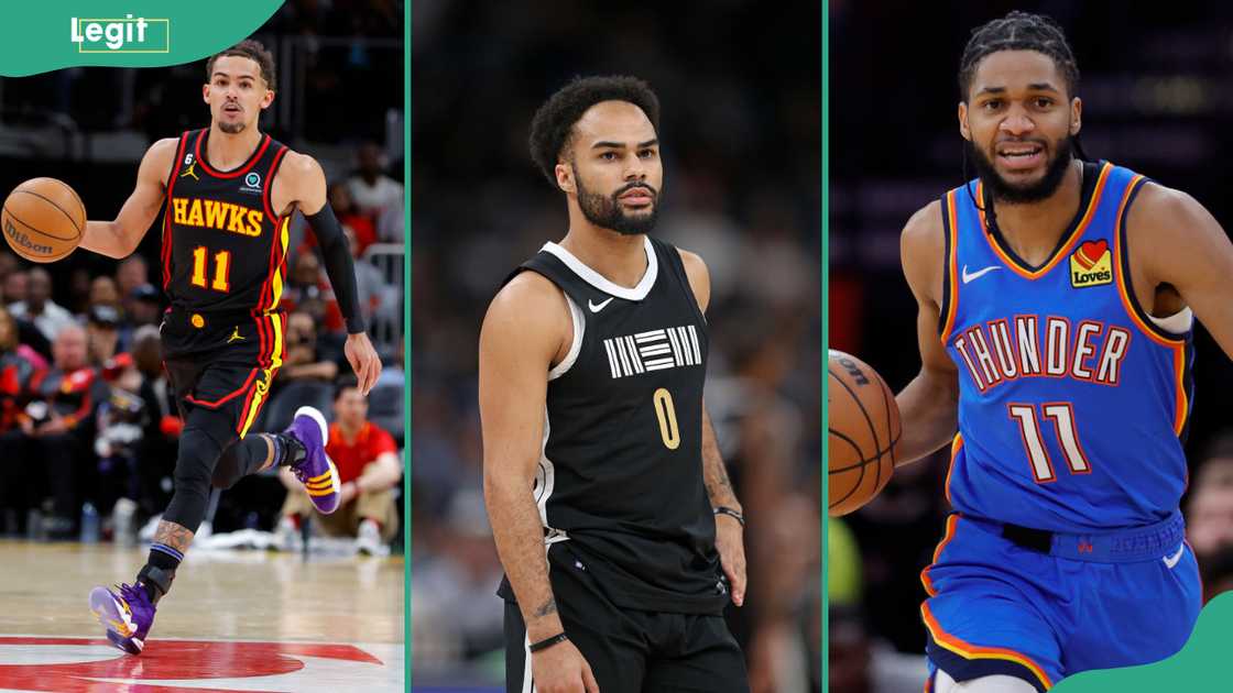 Trae Young at State Farm Arena (L)Jacob Gilyard at FedExForum in Memphis, Tennessee (C) Isaiah Joe at Toyota Center in Houston, Texas (R) Trae Young at State Farm Arena (L)Jacob Gilyard at FedExForum in Memphis, Tennessee (C) Isaiah Joe at Toyota Center in Houston, Texas (R)