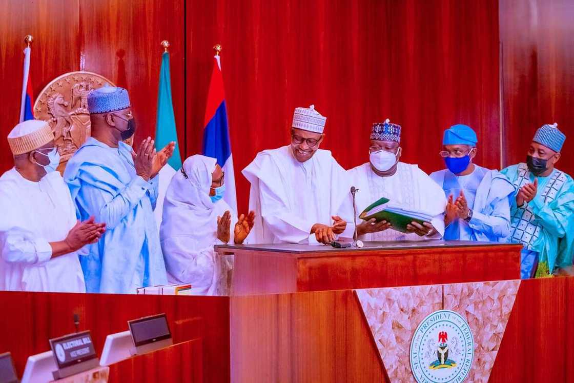 Electoral act: 9th assembly made Buhari sign bill into law. Electoral act: 9th assembly made Buhari sign bill into law.