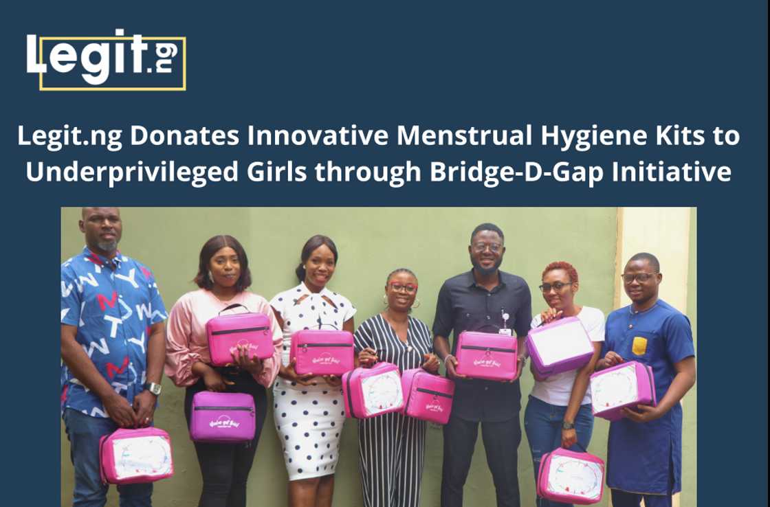 Legit.ng, Bridge-D-Gap, Menstrual hygiene kits, low-income homes, end period poverty Legit.ng, Bridge-D-Gap, Menstrual hygiene kits, low-income homes, end period poverty
