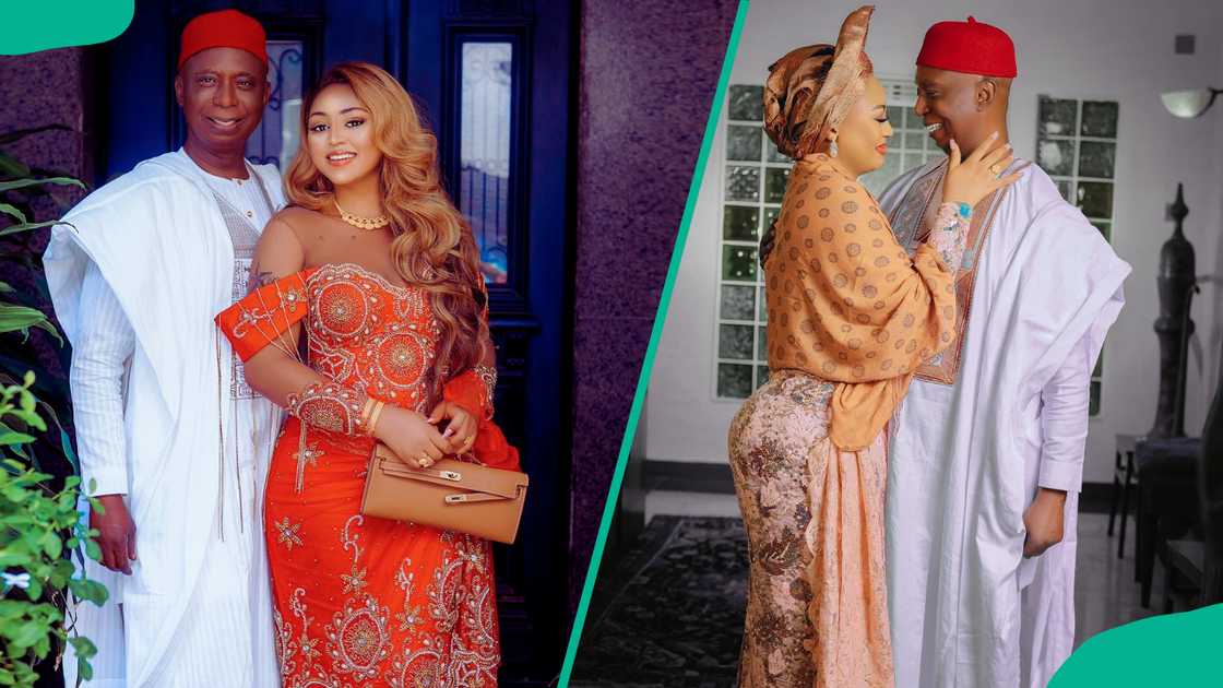 Regina Daniels and Ned Nwoko wearing Nigerian outfits Regina Daniels and Ned Nwoko wearing Nigerian outfits