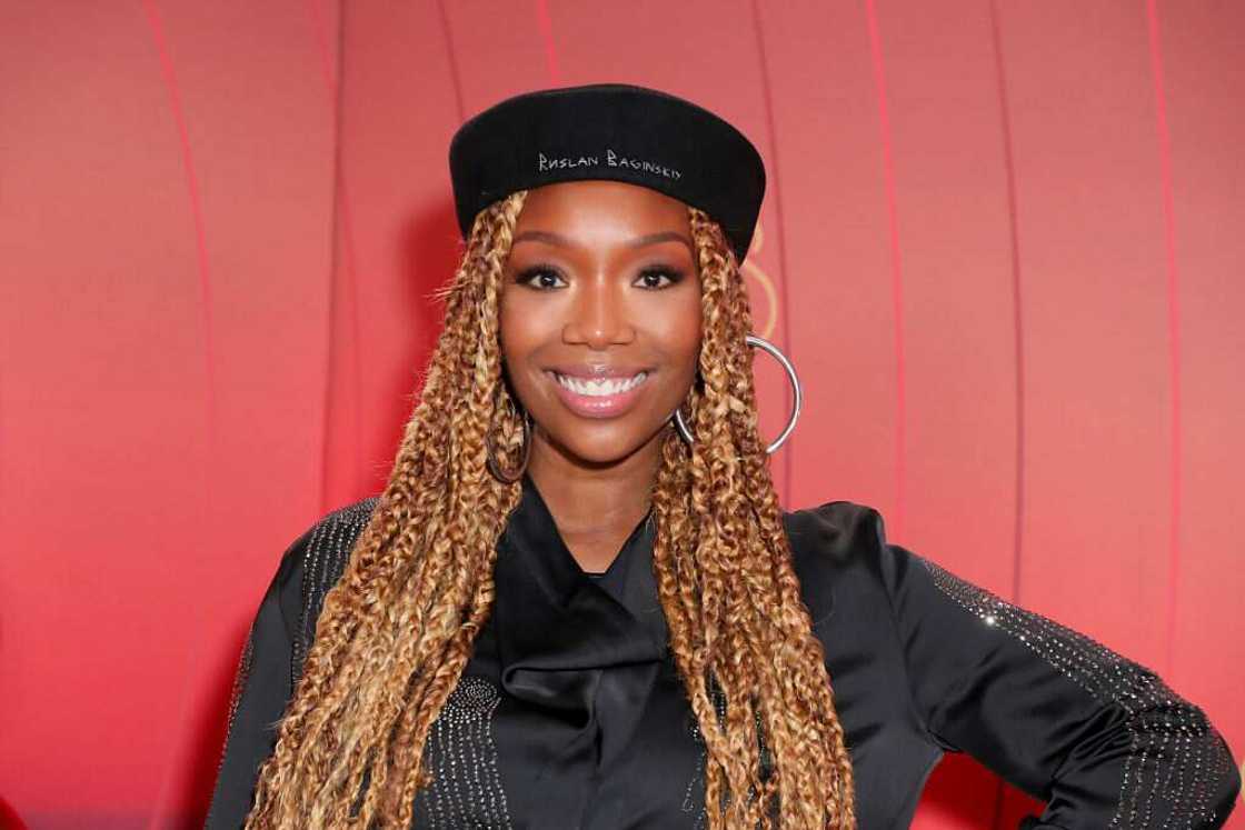 Brandy at the 2020 Soul Train Awards presented by BET. Brandy at the 2020 Soul Train Awards presented by BET.