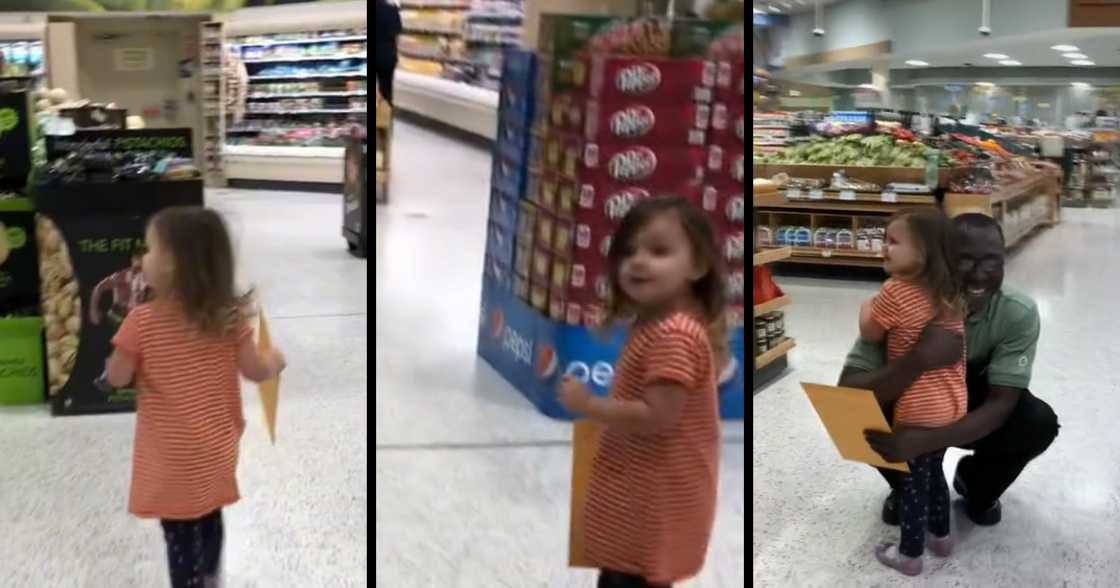 Little girl, toddler, grocery store, worker, love, friendship, bicycle, gift, friendship Little girl, toddler, grocery store, worker, love, friendship, bicycle, gift, friendship