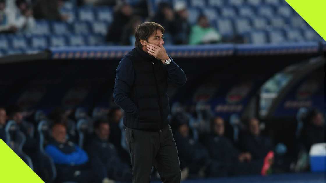 Antonio Conte during Napoli's defeat to Lazio