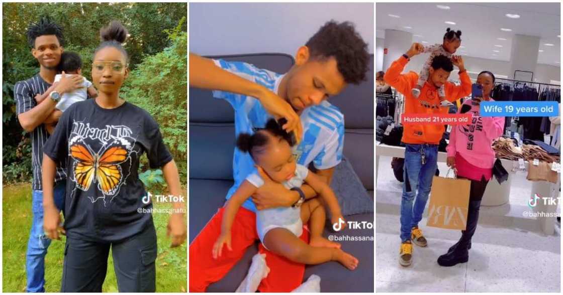 21-year-old boy and his young wife, daughter 21-year-old boy and his young wife, daughter