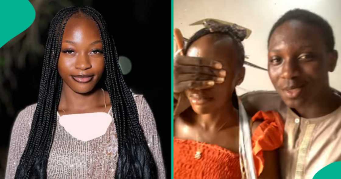 Lady emotional as her boyfriend takes her to a nail technician's shop. Lady emotional as her boyfriend takes her to a nail technician's shop.