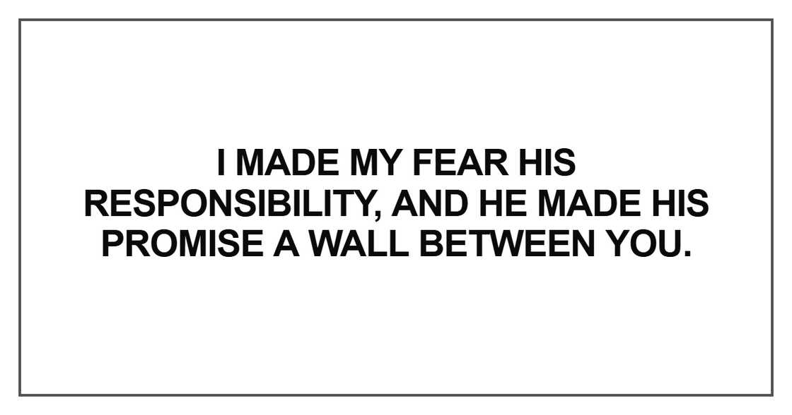 I made my fear his responsibility I made my fear his responsibility