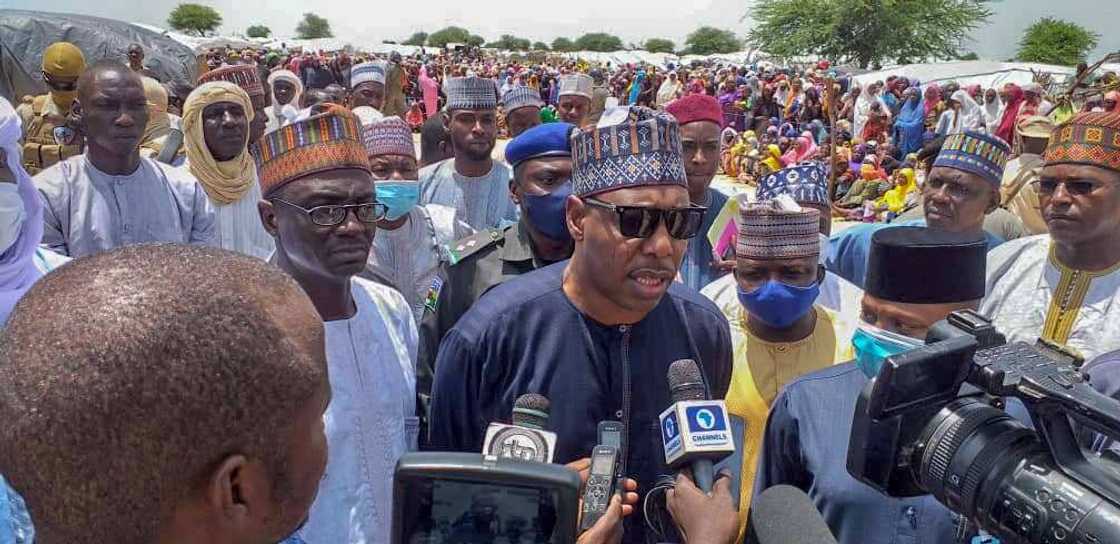 Zulum warns against famine in Borno state. Zulum warns against famine in Borno state.