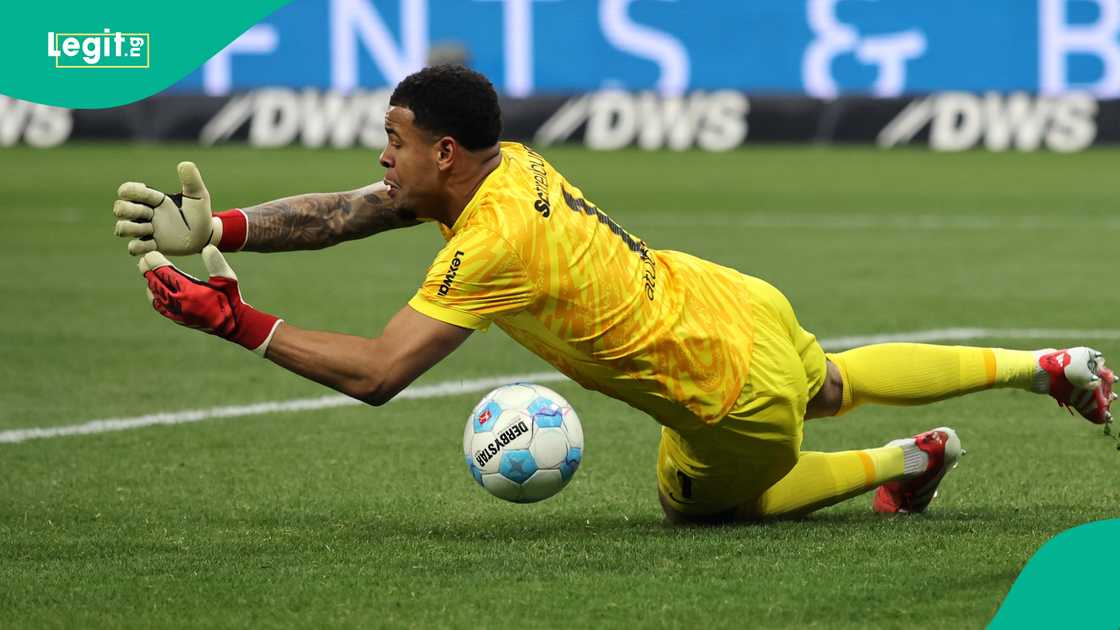 Noah Atubolu made a penalty save against Werder Bremen.