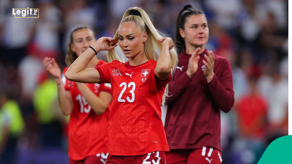 Alisha Lehmann, Switzerland, UEFA Women's EURO 2025, Finland, Geneva. Alisha Lehmann, Switzerland, UEFA Women's EURO 2025, Finland, Geneva.