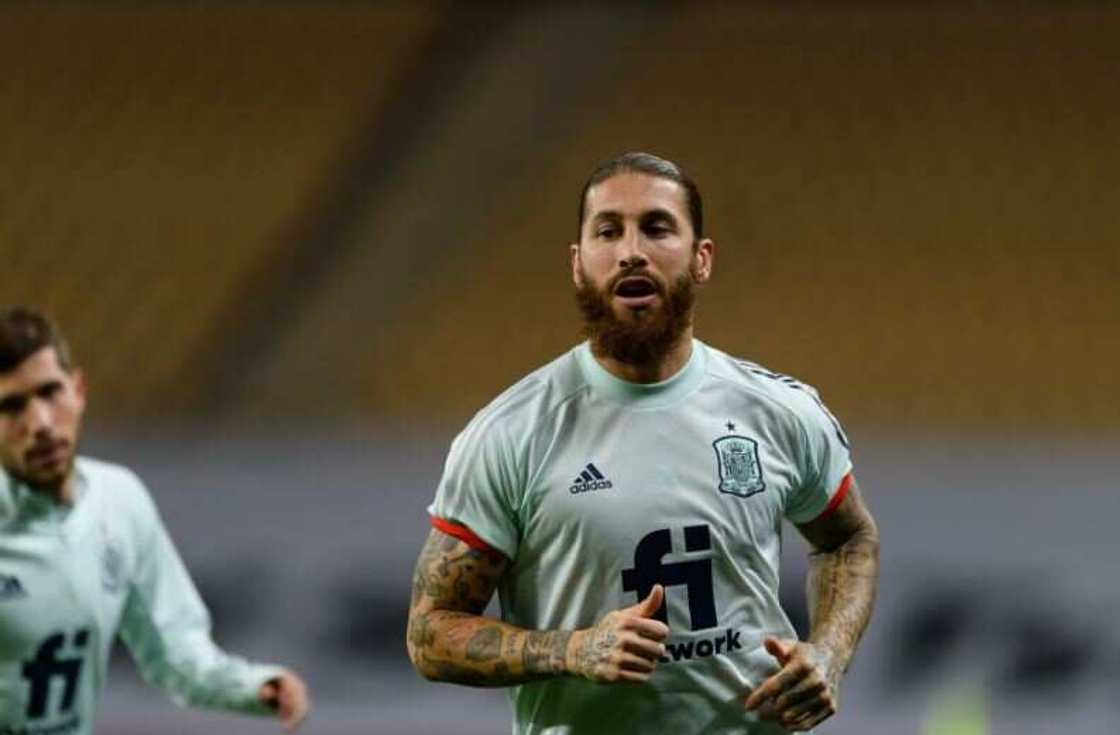 Spain international Sergio Ramos in action for his nation