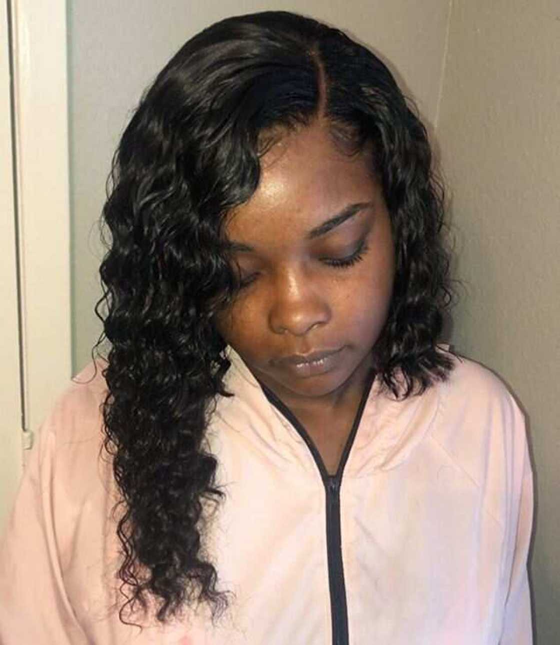 Asymmetrical curly bob Asymmetrical curly bob