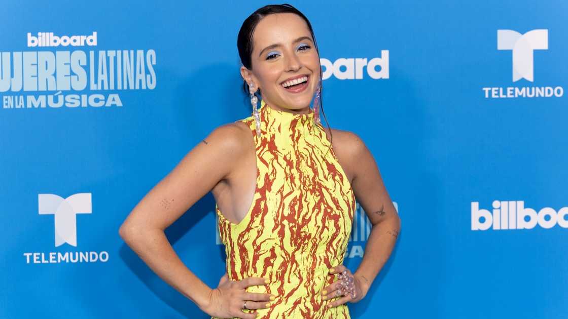 Evaluna Montaner poses on the red carpet of the 2023 Billboard Latin Women In Music awards ceremony Evaluna Montaner poses on the red carpet of the 2023 Billboard Latin Women In Music awards ceremony