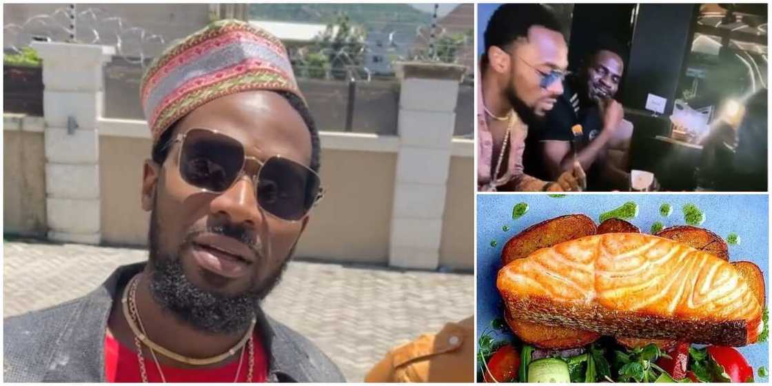 Funny video shows moment Dbanj tried salmon fish for first time Funny video shows moment Dbanj tried salmon fish for first time