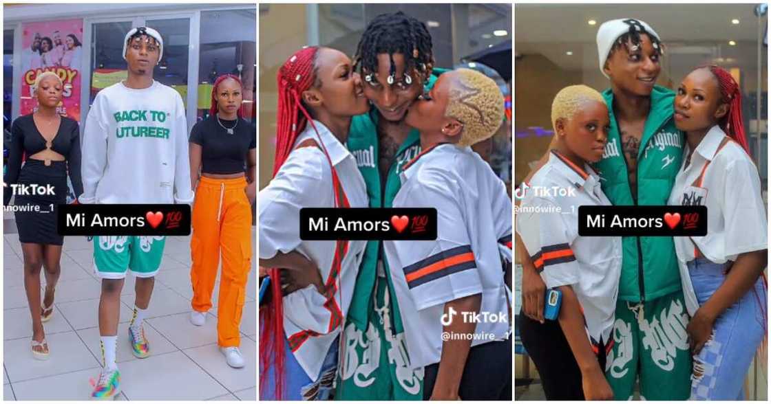 Nigerian man with two girlfriends, two ladies Nigerian man with two girlfriends, two ladies