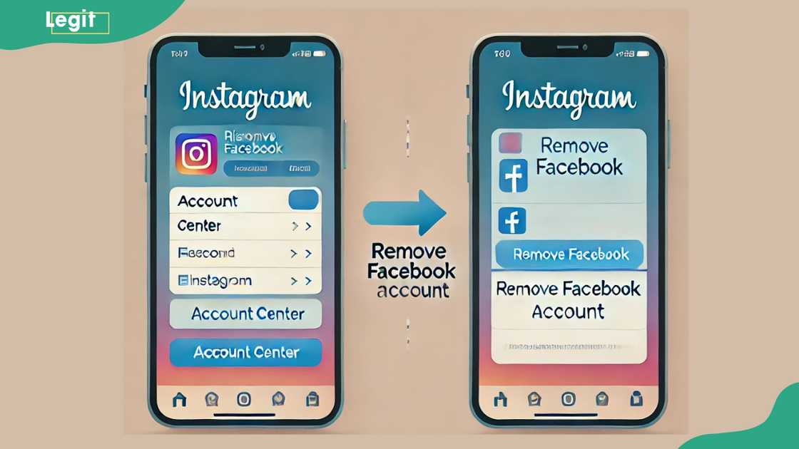 Photo illustration on how to disconnect Facebook from Instagram