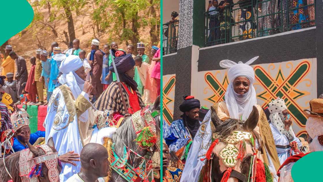 Crowds gather at the 2022 Eid al-Fitr Durbar festival in a northern Nigerian state, celebrating the end of Ramadan and taking a break from work in the spirit of a public holiday. Crowds gather at the 2022 Eid al-Fitr Durbar festival in a northern Nigerian state, celebrating the end of Ramadan and taking a break from work in the spirit of a public holiday.