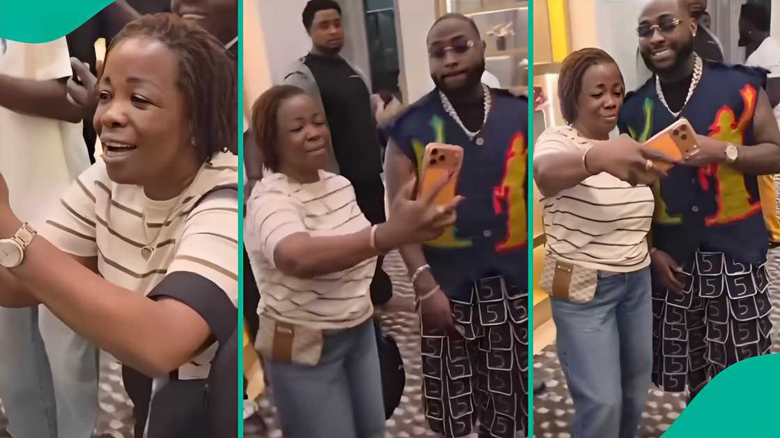 A viral video shows an overjoyed elderly woman meeting Afrobeats star Davido, who granted her selfie request, sparking reactions online as fans shared their delight and speculations. A viral video shows an overjoyed elderly woman meeting Afrobeats star Davido, who granted her selfie request, sparking reactions online as fans shared their delight and speculations.