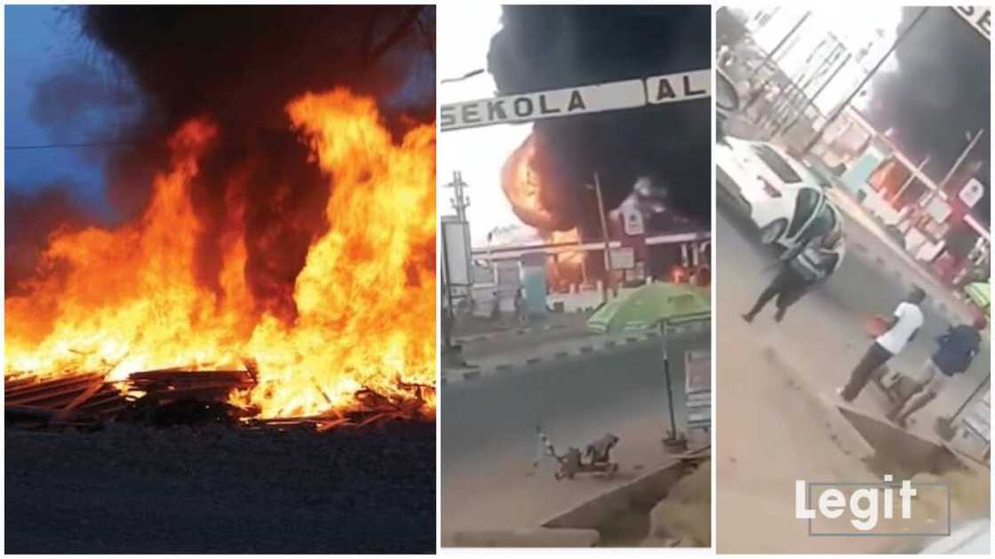 Breaking: Petrol Station on Fire in Ibadan, People Scamper For Safety Breaking: Petrol Station on Fire in Ibadan, People Scamper For Safety