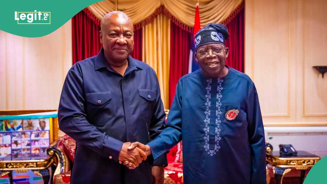 Photos emerge as Mahama links up with Tinubu