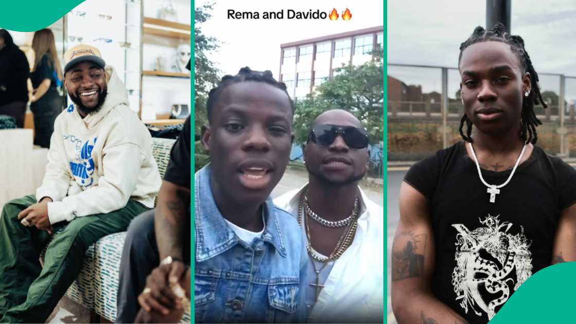 Viral video of Rema and Davido's lookalike singing. Viral video of Rema and Davido's lookalike singing.