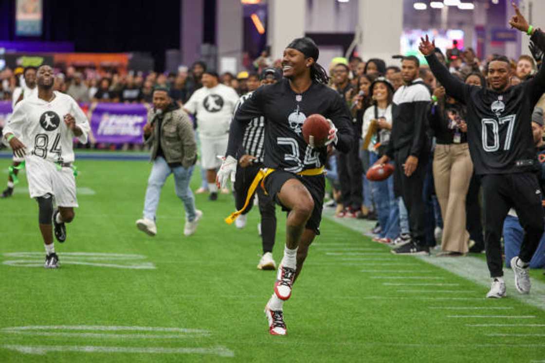 Duke Dennis during a celebrity flag football game at the Mandalay Bay Convention Center.
