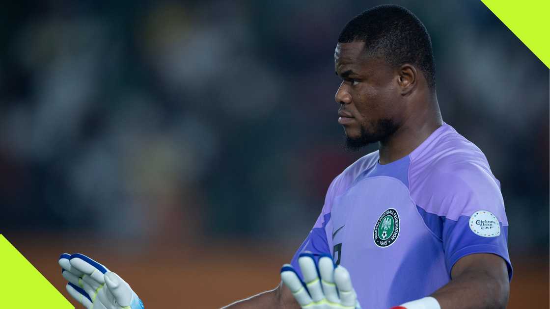 Chippa United's Stanley Nwabali in action for the Super Eagles of Nigeria