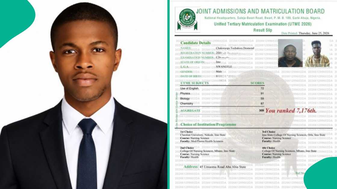 Boy who scored 309 in 2026 UTME and desires to study nursing has posted his result breakdown online Boy who scored 309 in 2026 UTME and desires to study nursing has posted his result breakdown online