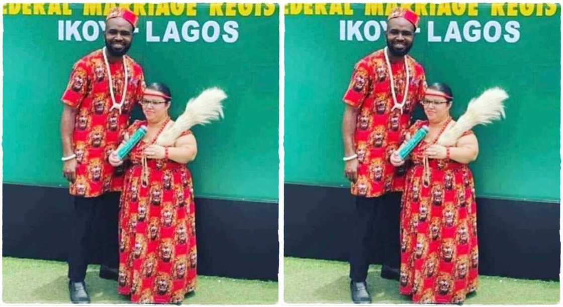 Photos of a Nigerian man who married white lady at Ikoyi Marriage Registry.