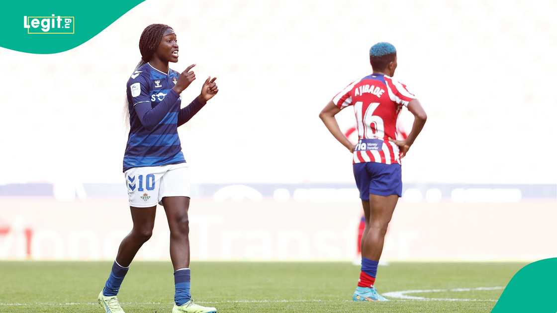 Babajide Rinsola, Rasheedat Ajibade, UDG Tenerife, Atlético Feminino, Liga F, Spain. Babajide Rinsola, Rasheedat Ajibade, UDG Tenerife, Atlético Feminino, Liga F, Spain.
