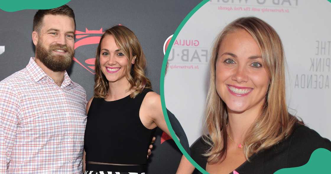 Liza Barber and her husband, Ryan Fitzpatrick, attended the Batman V Superman: Dawn of Justice premiere (L) and the Pink Agenda 2016 Gala(L). Liza Barber and her husband, Ryan Fitzpatrick, attended the Batman V Superman: Dawn of Justice premiere (L) and the Pink Agenda 2016 Gala(L).