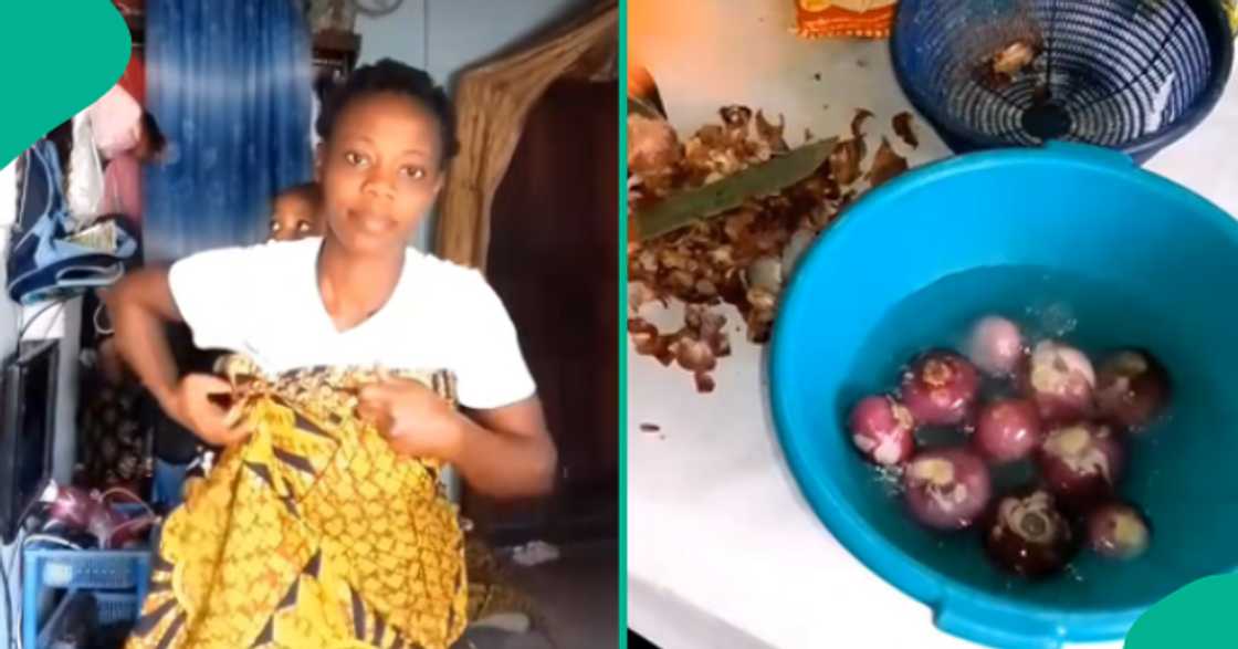 Married lady receives N1000 from her husband to cook stew for the family.