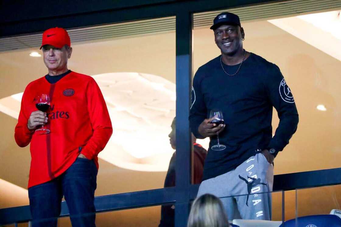 Michael Jordan lors du match de Ligue 1 entre le Paris Saint Germain et Reims au Parc des Princes le 26 septembre 2018 à Paris, France. (Photo de Pierre Costabadie/Icon Sport via Getty Images)