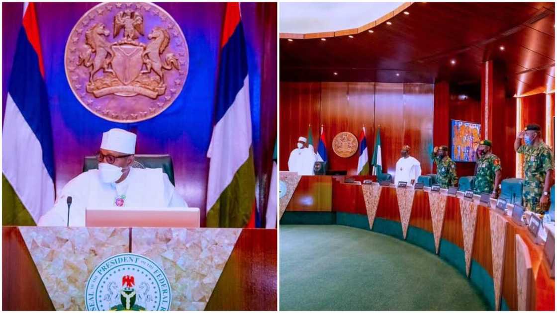 Buhari presides over security meeting in Abuja Buhari presides over security meeting in Abuja