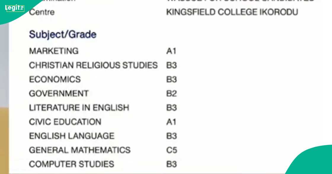 A boy who danced with joy after seeing WAEC result displays grades online